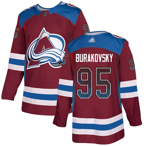 Adidas Colorado Avalanche Men 95 Andre Burakovsky Burgundy Home Authentic Drift Fashion Stitched NHL Jersey